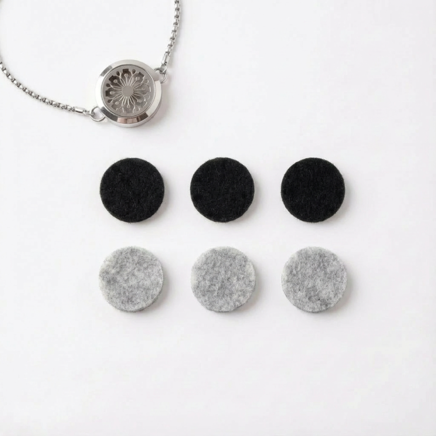 Refill Cotton Pads Grey and Black for 20mm locket