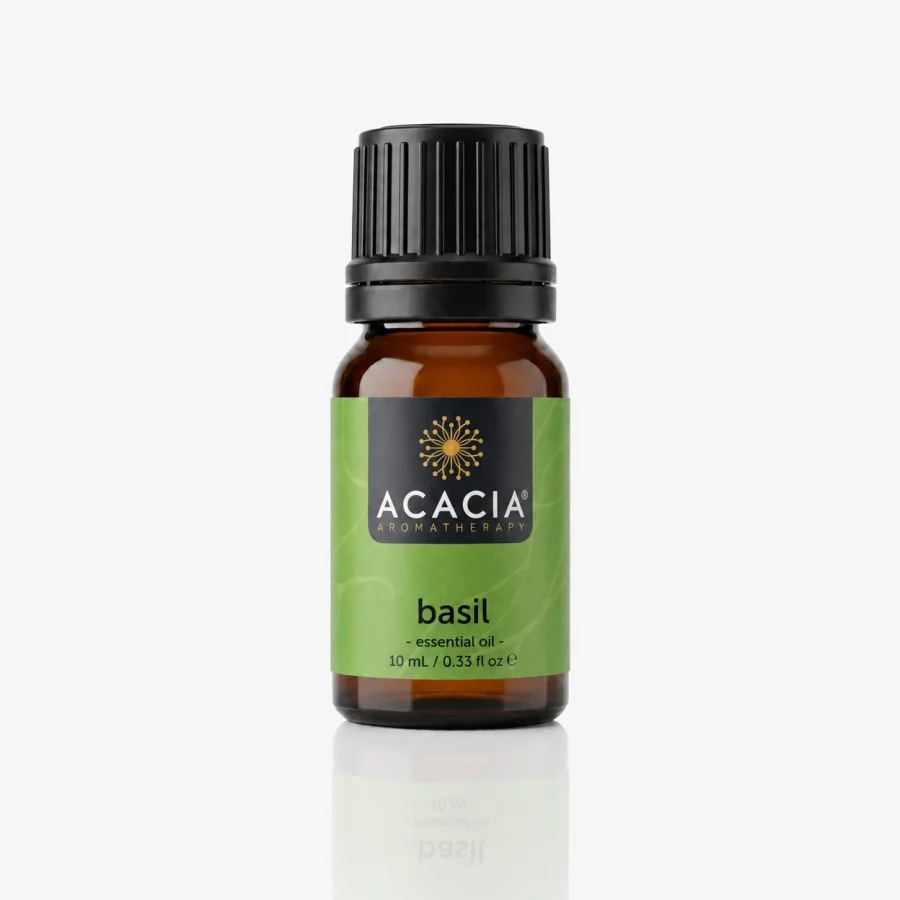 Basil Pure Essential Oil 10mL – 100% pure Basil essential oil by Acacia Aromatherapy Australia