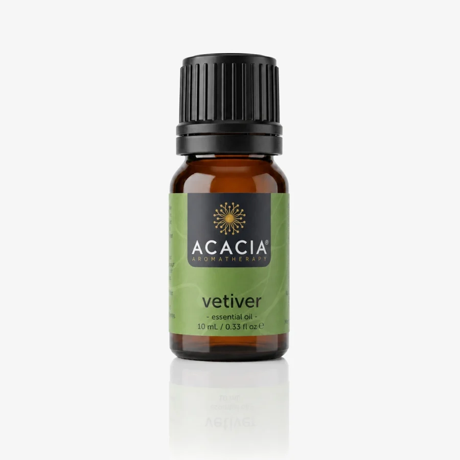 Vetiver Pure Essential Oil 10mL – 100% pure Vetiver essential oil by Acacia Aromatherapy Australia